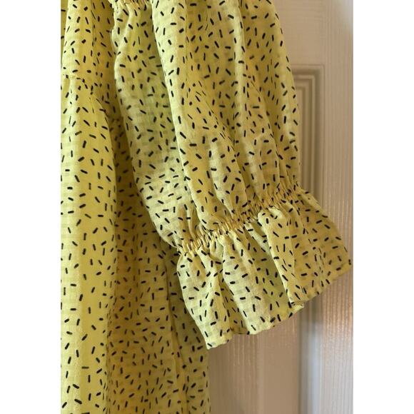 Who What Wear Womens Yellow Short Shift Baby Doll Dress Ruffle Sleeves Size S - Picture 4 of 7